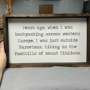 Friends Joey Tribbiani Backpacking Quote Wooden Sign